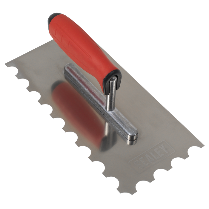 Stainless Steel Semicircle Tooth Trowel with Rubber Handle & Aluminium Foot 270mm | T6701
