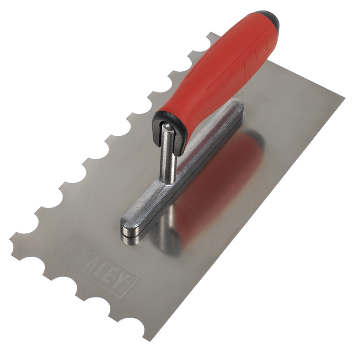 Stainless Steel Semicircle Tooth Trowel with Rubber Handle & Aluminium Foot 270mm | T6701