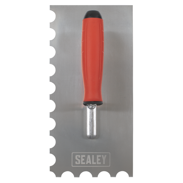 Stainless Steel Semicircle Tooth Trowel with Rubber Handle & Aluminium Foot 270mm | T6701