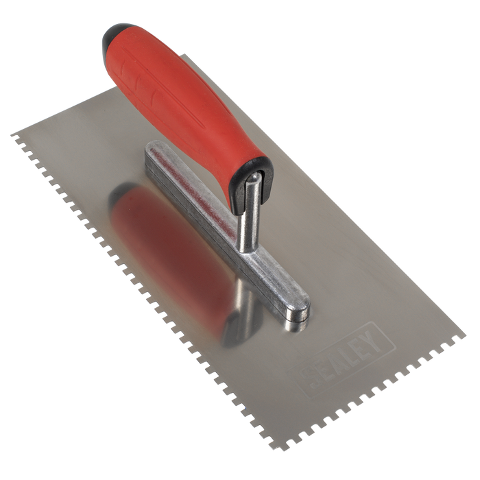 Stainless Steel 4mm Notched Trowel with Rubber Handle 270mm | T7804