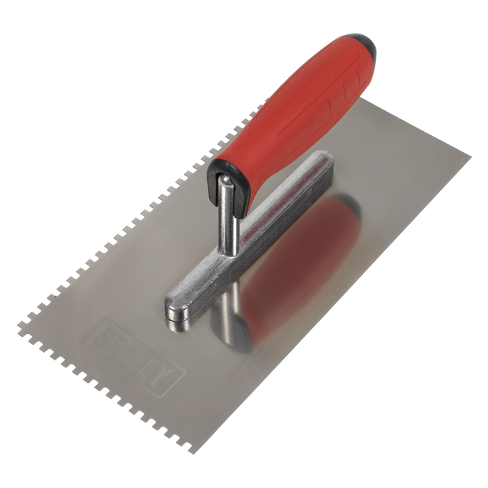 Stainless Steel 4mm Notched Trowel with Rubber Handle 270mm | T7804