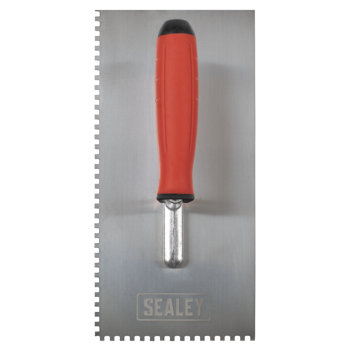Stainless Steel 4mm Notched Trowel with Rubber Handle 270mm | T7804