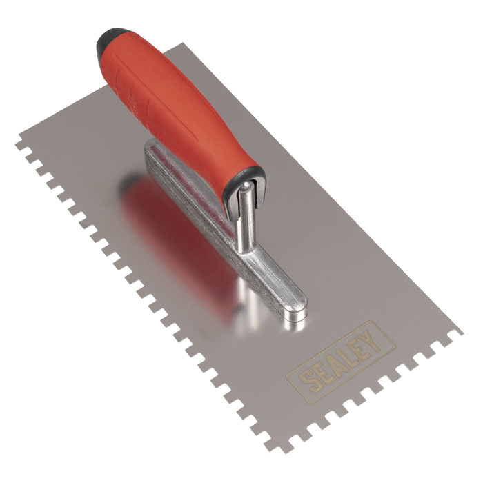 Stainless Steel 6mm Notched Trowel with Rubber Handle 270mm | T7806