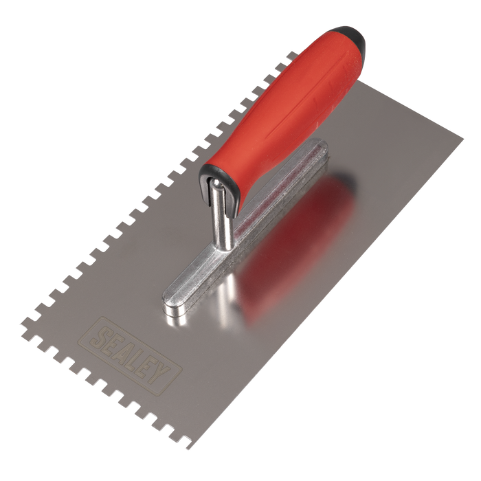 Stainless Steel 6mm Notched Trowel with Rubber Handle 270mm | T7806