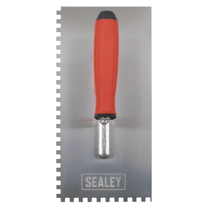 Stainless Steel 6mm Notched Trowel with Rubber Handle 270mm | T7806