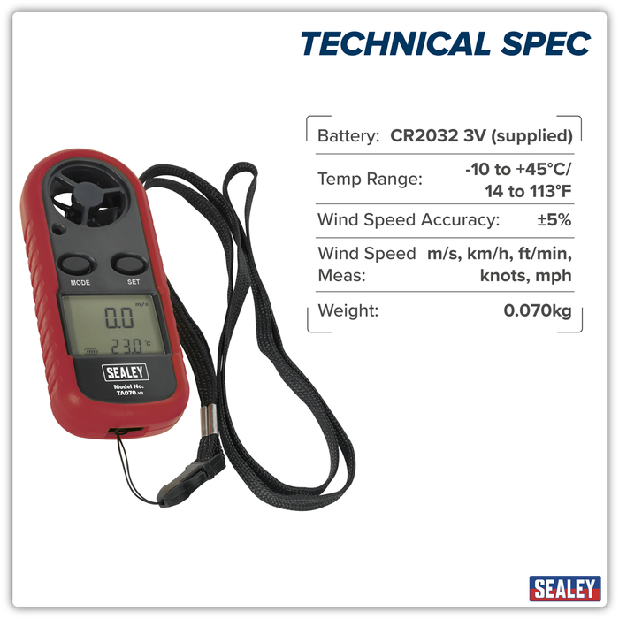 Digital Anemometer with Beaufort Scale | TA070