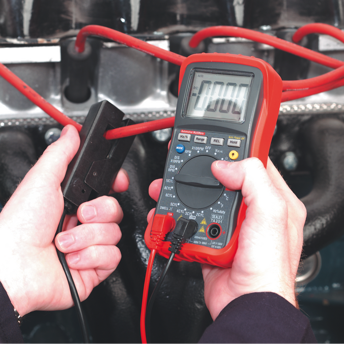 13-Function Digital Automotive Multimeter with Inductive Coupler | TA201