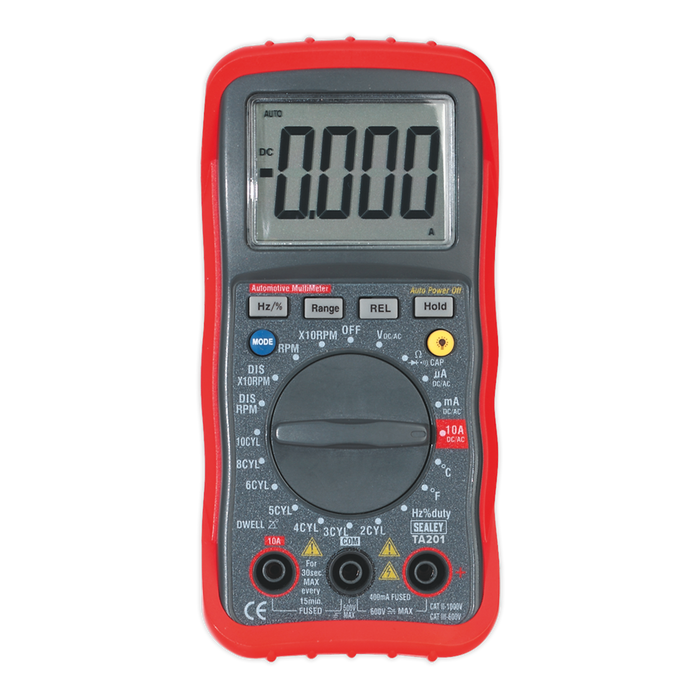 13-Function Digital Automotive Multimeter with Inductive Coupler | TA201
