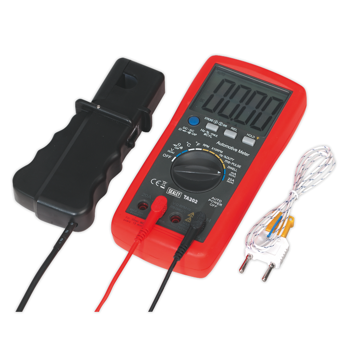 14-Function Digital Automotive Multimeter with Inductive Coupler | TA202