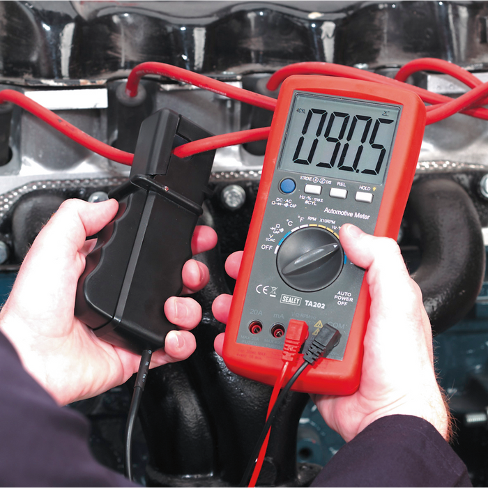 14-Function Digital Automotive Multimeter with Inductive Coupler | TA202