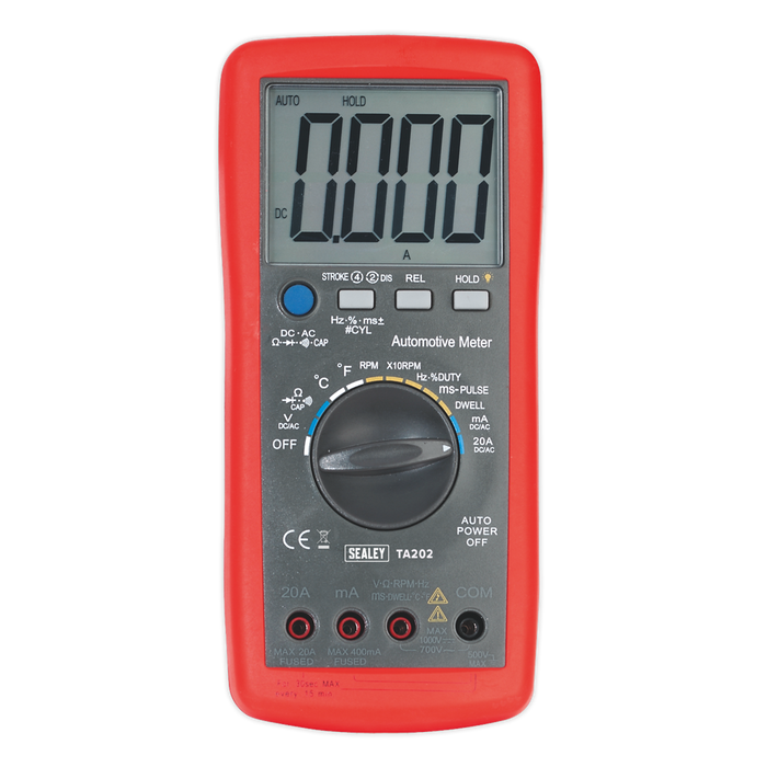 14-Function Digital Automotive Multimeter with Inductive Coupler | TA202