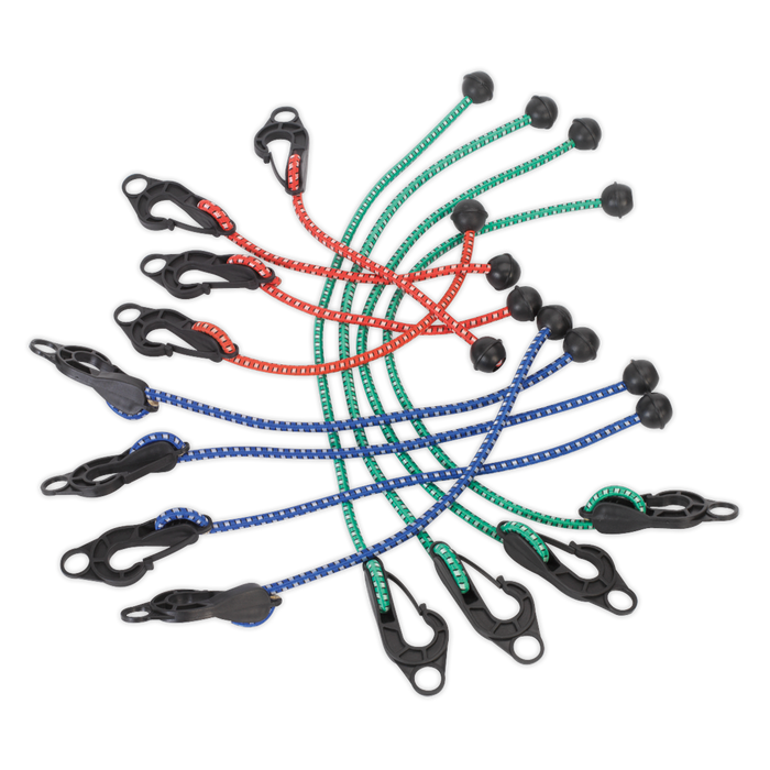 Assorted Tarpaulin Bungee Cord Set 12pc | TARP12