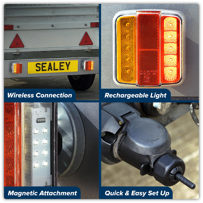 13-Pin Wireless SMD LED Trailer Light Set 2pc | TB183LEDW