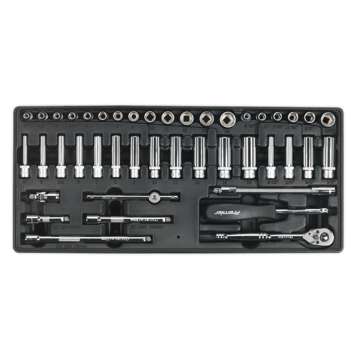 Premier Socket Set with Tool Tray 1/4"Sq Drive 43pc | TBT19
