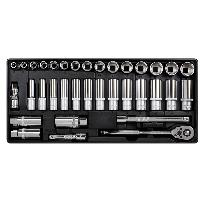 Premier Socket Set with Tool Tray 3/8"Sq Drive 35pc | TBT20