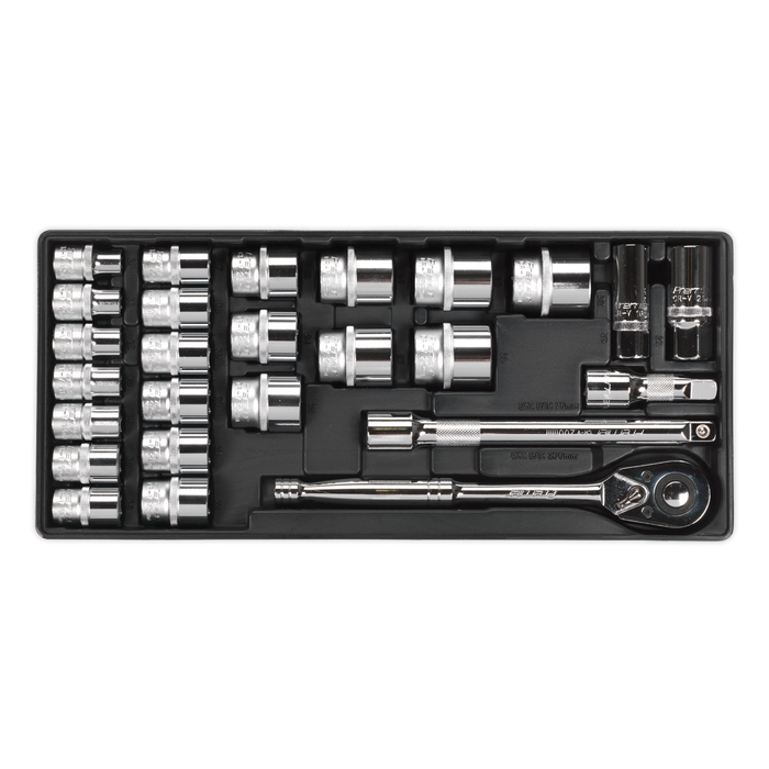 Premier Socket Set with Tool Tray 1/2"Sq Drive 26pc | TBT21