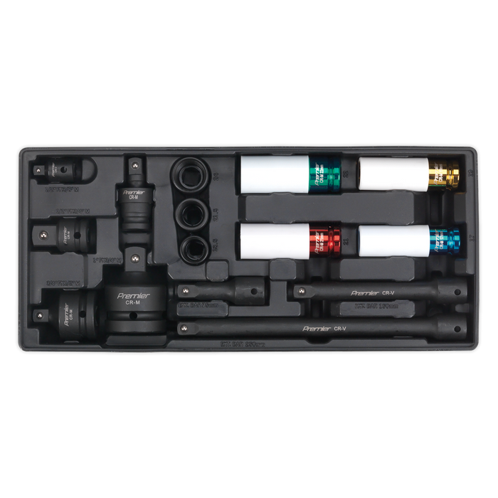 Premier Impact Socket & Adaptor Set with Tool Tray 15pc | TBT25