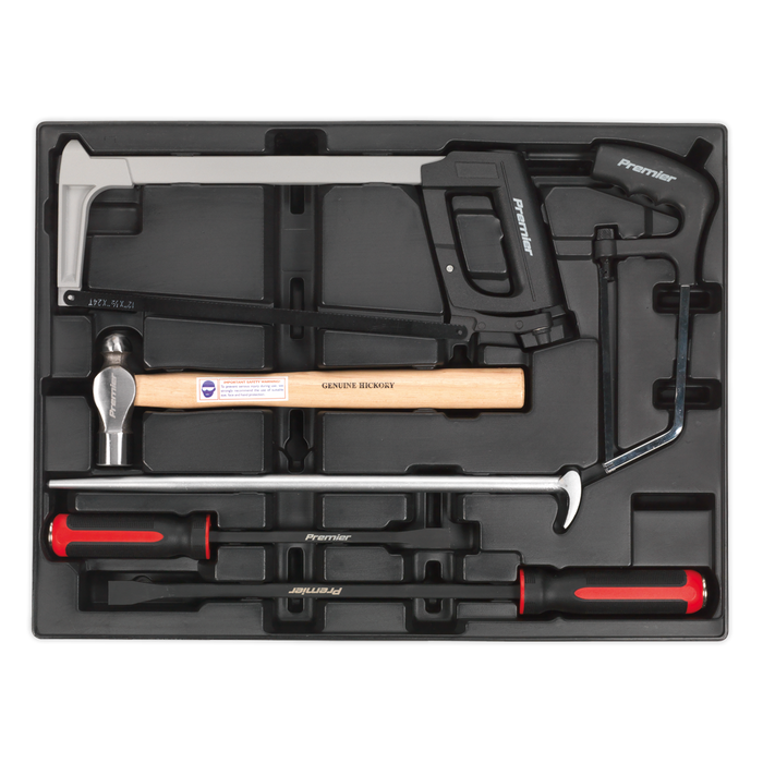 Premier Pry Bar, Hammer & Hacksaw Set with Tool Tray 6pc | TBT30