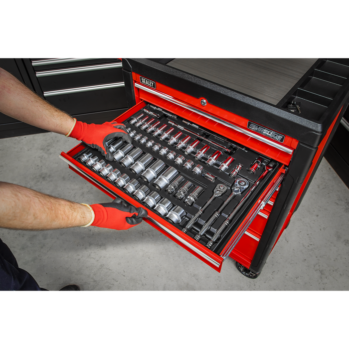 Premier Socket Set with Tool Tray 3/8" & 1/2"Sq Drive 55pc | TBT31