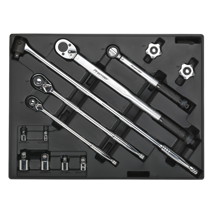 Premier Ratchet, Torque Wrench, Breaker Bar & Socket Adaptor Set with Tool Tray 13pc | TBT32