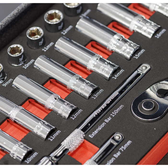 Premier Socket Set with Tool Tray 3/8"Sq Drive 32pc | TBT41