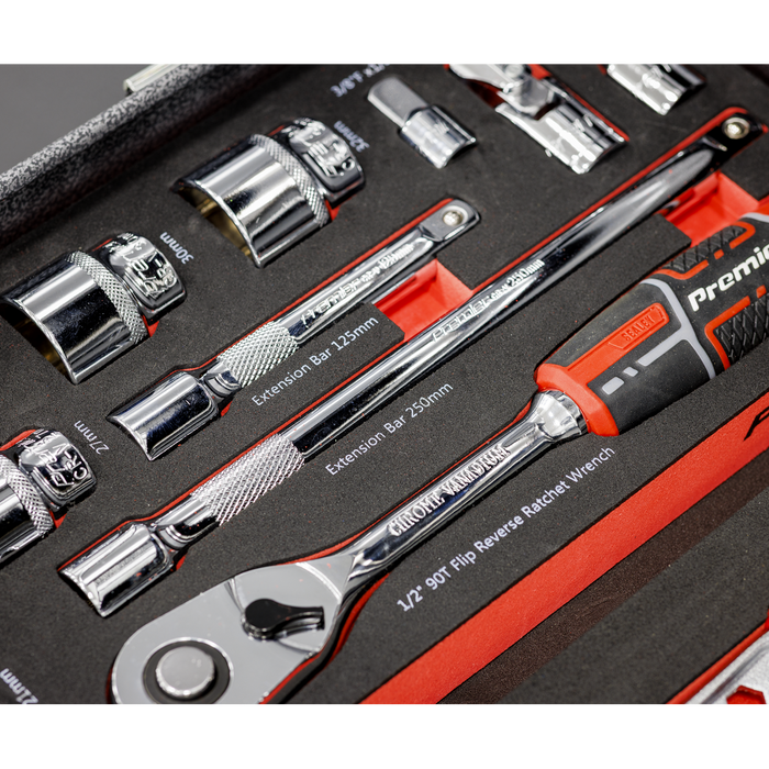 Premier Socket Set with Tool Tray 1/2"Sq Drive 22pc | TBT42