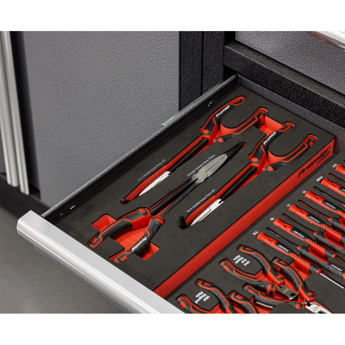 Premier Long Needle Nose Pliers Set with Tool Tray 3pc | TBT58