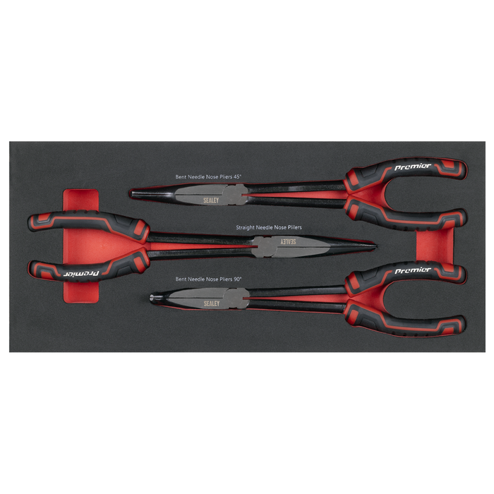 Premier Long Needle Nose Pliers Set with Tool Tray 3pc | TBT58