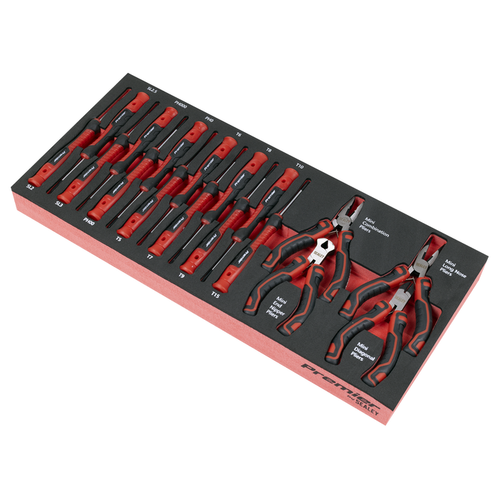 Premier Precision Screwdriver & Mini Pliers Set with Tool Tray 17pc | TBT67