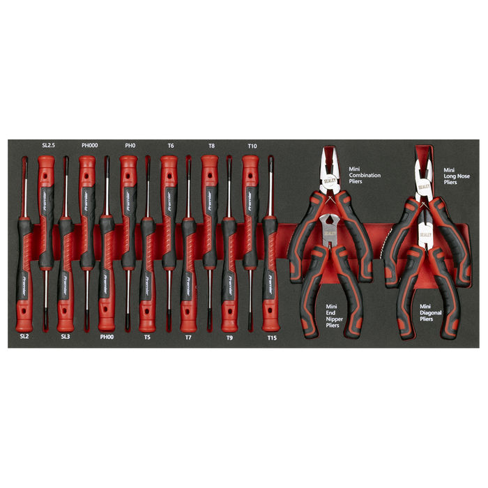 Premier Precision Screwdriver & Mini Pliers Set with Tool Tray 17pc | TBT67