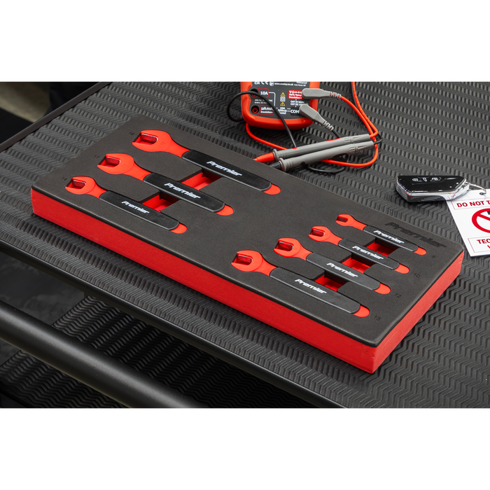 Premier Insulated Open-End Spanner Set with Tool Tray 7pc - VDE Approved | TBTE03
