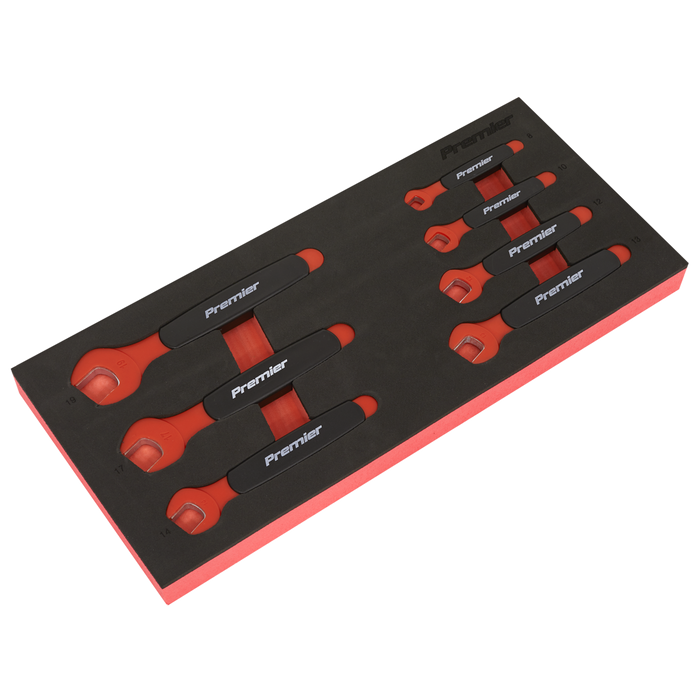 Premier Insulated Open-End Spanner Set with Tool Tray 7pc - VDE Approved | TBTE03