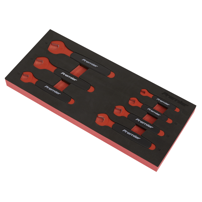 Premier Insulated Open-End Spanner Set with Tool Tray 7pc - VDE Approved | TBTE03