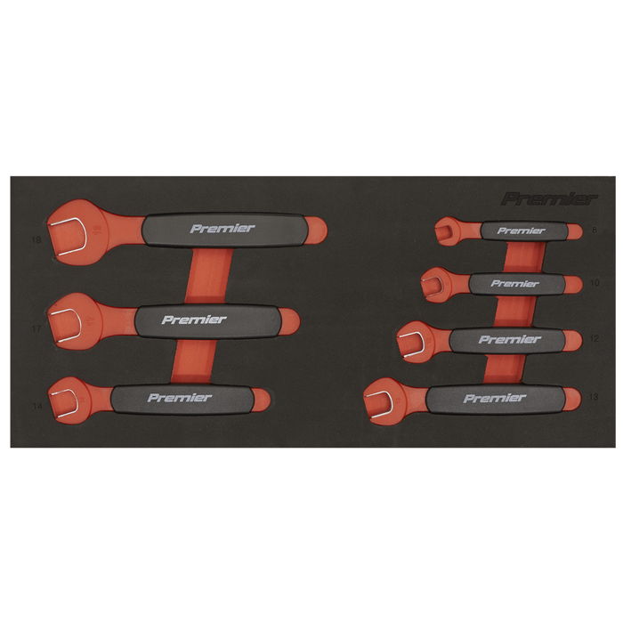 Premier Insulated Open-End Spanner Set with Tool Tray 7pc - VDE Approved | TBTE03