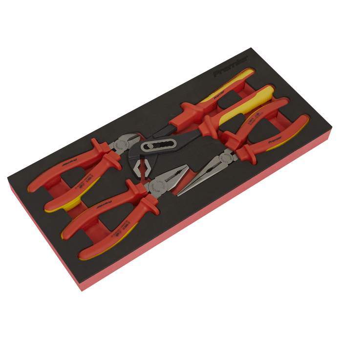 Premier Insulated Pliers Set with Tool Tray 4pc - VDE Approved | TBTE07