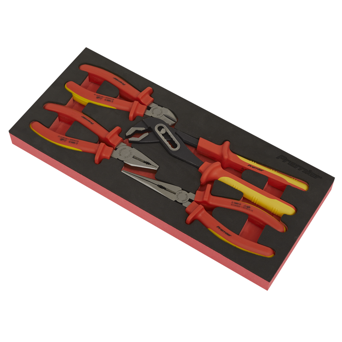 Premier Insulated Pliers Set with Tool Tray 4pc - VDE Approved | TBTE07