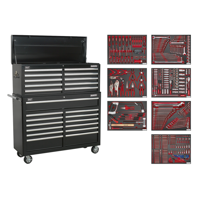 Superline PRO® Tool Chest Combination 23 Drawer with 446pc Tool Kit - Black | TBTPBCOMBO4