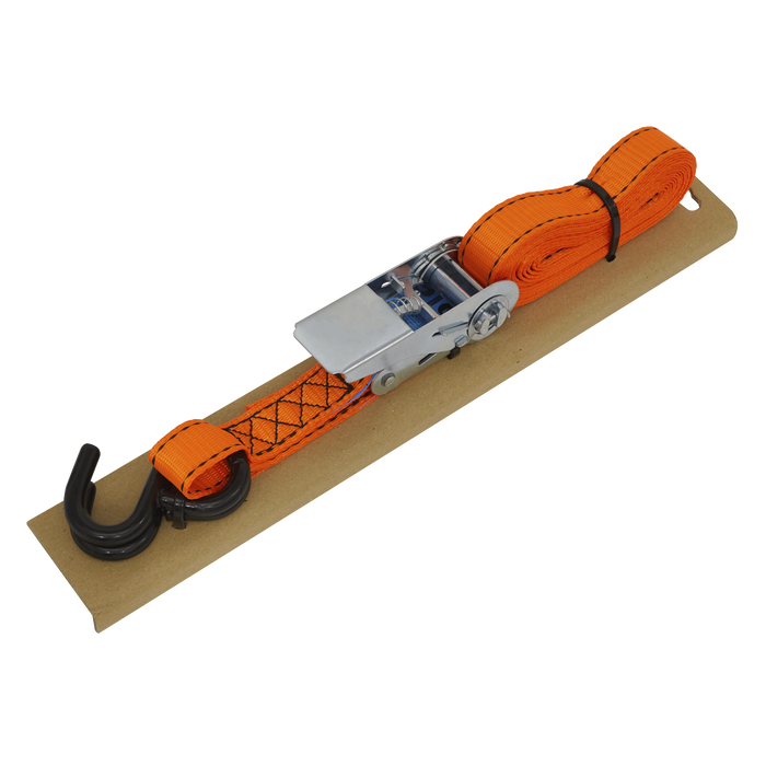 Ratchet Strap Polyester Webbing S-Hook with Corner Protector 25mm x 5m 600kg Breaking Strength | TD0635S
