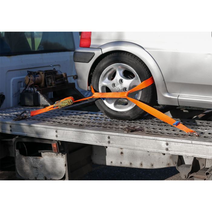 Alloy Wheel Car Transporter Ratchet Strap 50mm x 3m 5000kg Breaking Strength | TDRWA