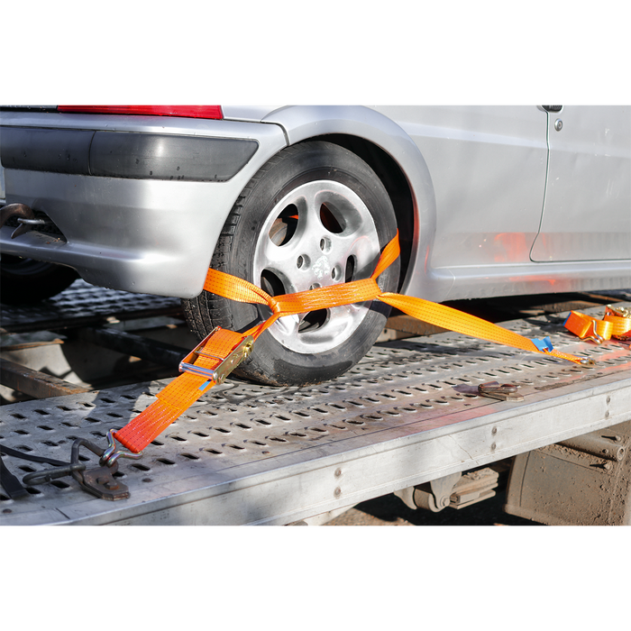 Alloy Wheel Car Transporter Ratchet Strap 50mm x 3m 5000kg Breaking Strength | TDRWA