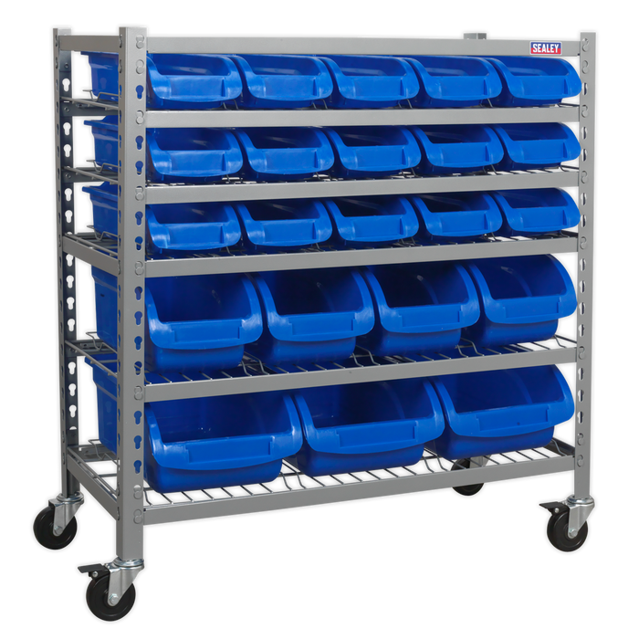 Mobile Bin Storage System with 22 Bins | TPS22