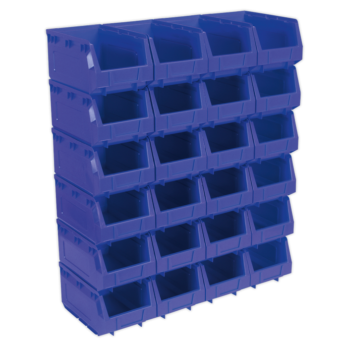 Plastic Storage Bin 150 x 240 x 130mm, Blue - Pack of 24 | TPS324B
