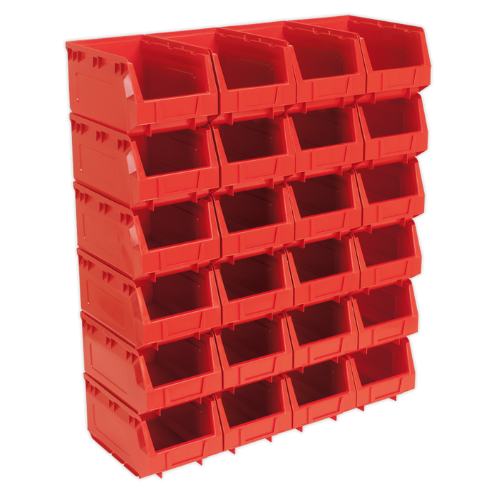 Plastic Storage Bin 150 x 240 x 130mm, Red - Pack of 24 | TPS324R