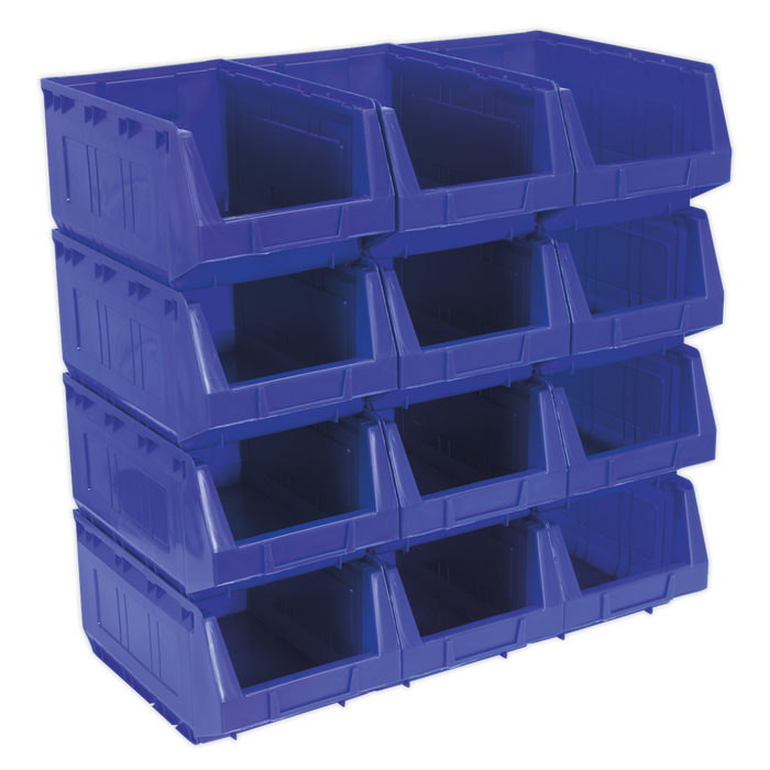 Plastic Storage Bin 210 x 355 x 165mm, Blue - Pack of 12 | TPS412B