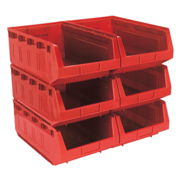 Plastic Storage Bin 310 x 500 x 190mm, Red - Pack of 6 | TPS56R
