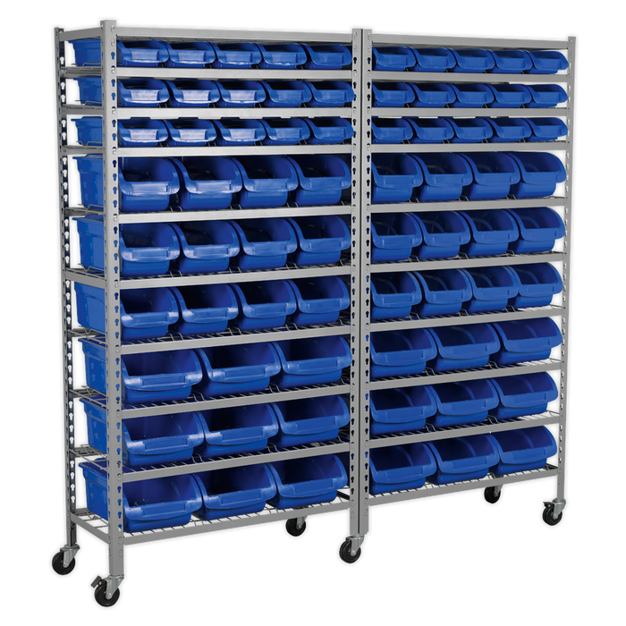 Mobile Bin Storage System with 72 Bins | TPS72