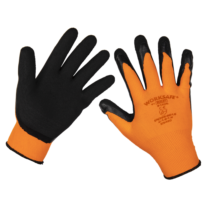 Worksafe® Foam Latex Grippa Gloves, Large - Pack of 6 Pairs | TSP140L/6