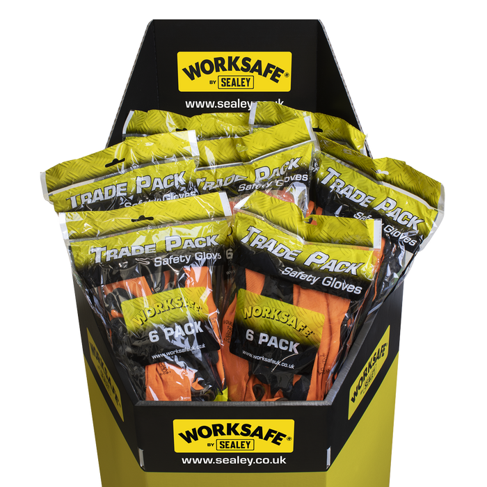Worksafe® Foam Latex Grippa Gloves, Large - Pack of 6 Pairs | TSP140L/6
