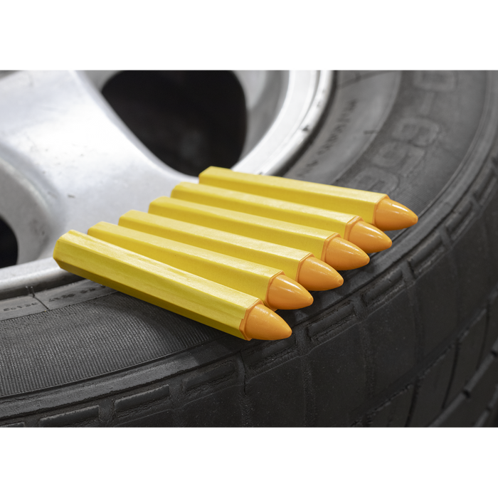 Tyre Marking Crayon, Yellow - Pack of 6 | TST14