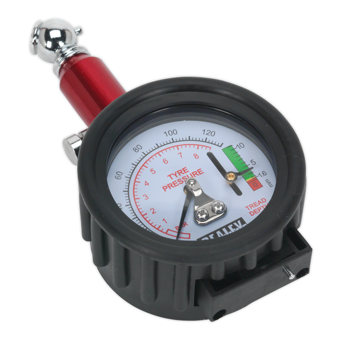 Tyre Pressure Gauge with Tyre Tread Depth Gauge 0-8bar(0-120psi) | TSTPDG01